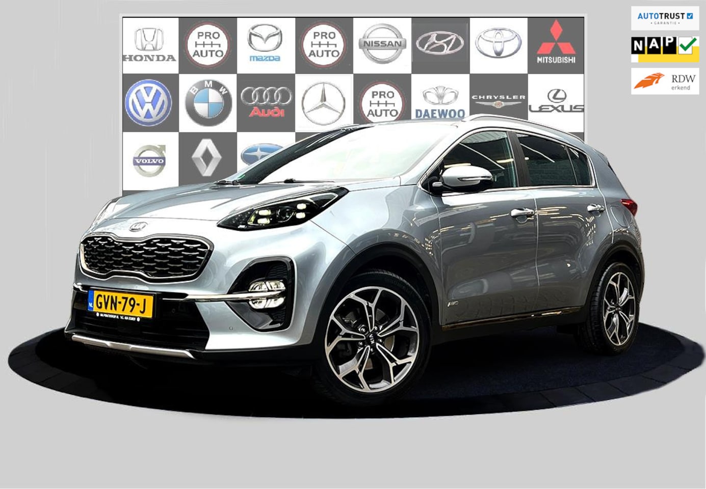 Kia Sportage - 1.6 T-GDI 4WD GT-Line carplay_3d cam_stuur en stoel verw - AutoWereld.nl