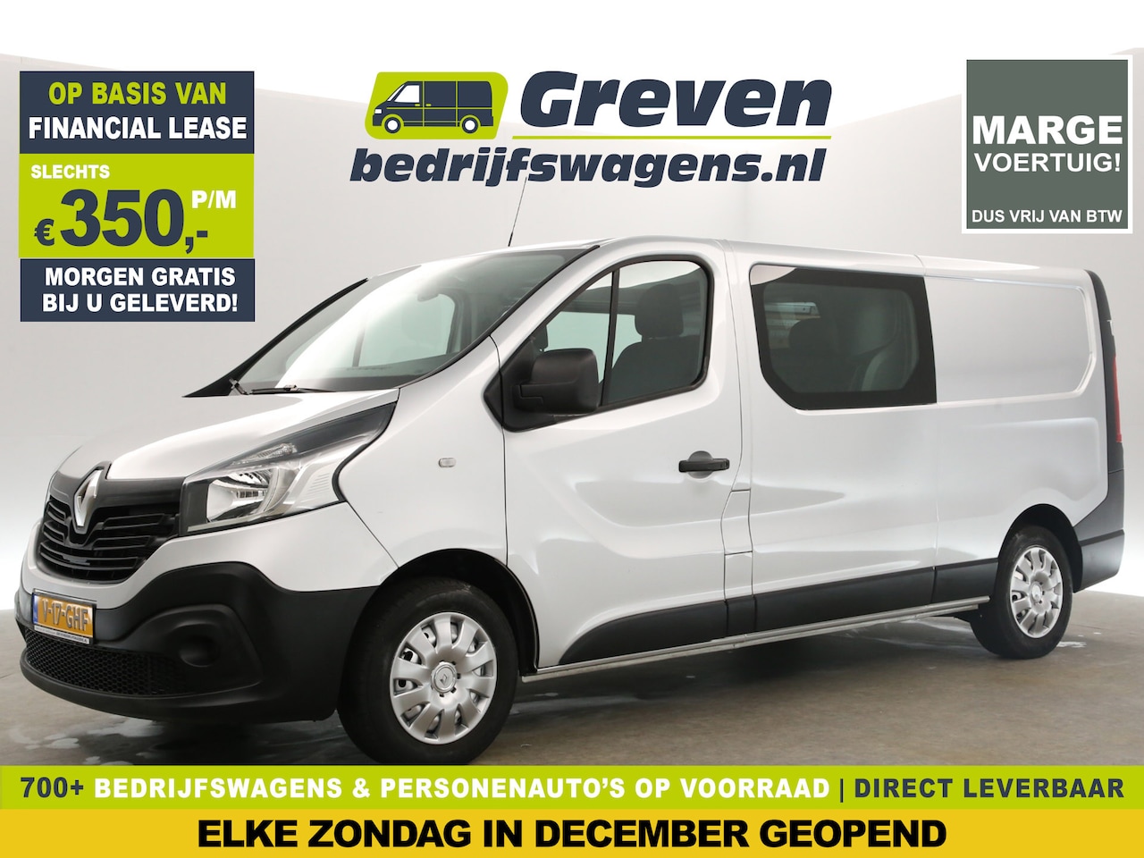 Renault Trafic - 1.6 dCi T29 L2H1 | Marge | Dubbele Cabine | 5 Persoons | Airco Cruise Navi PDC Metallic - AutoWereld.nl