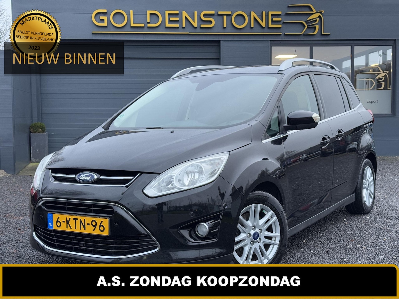 Ford Grand C-Max - 1.0 Titanium 1e Eigenaar,Clima,Cruise,LM Velgen,PDC Voor en Achter,Elek Ramen,NL Auto,N.A. - AutoWereld.nl