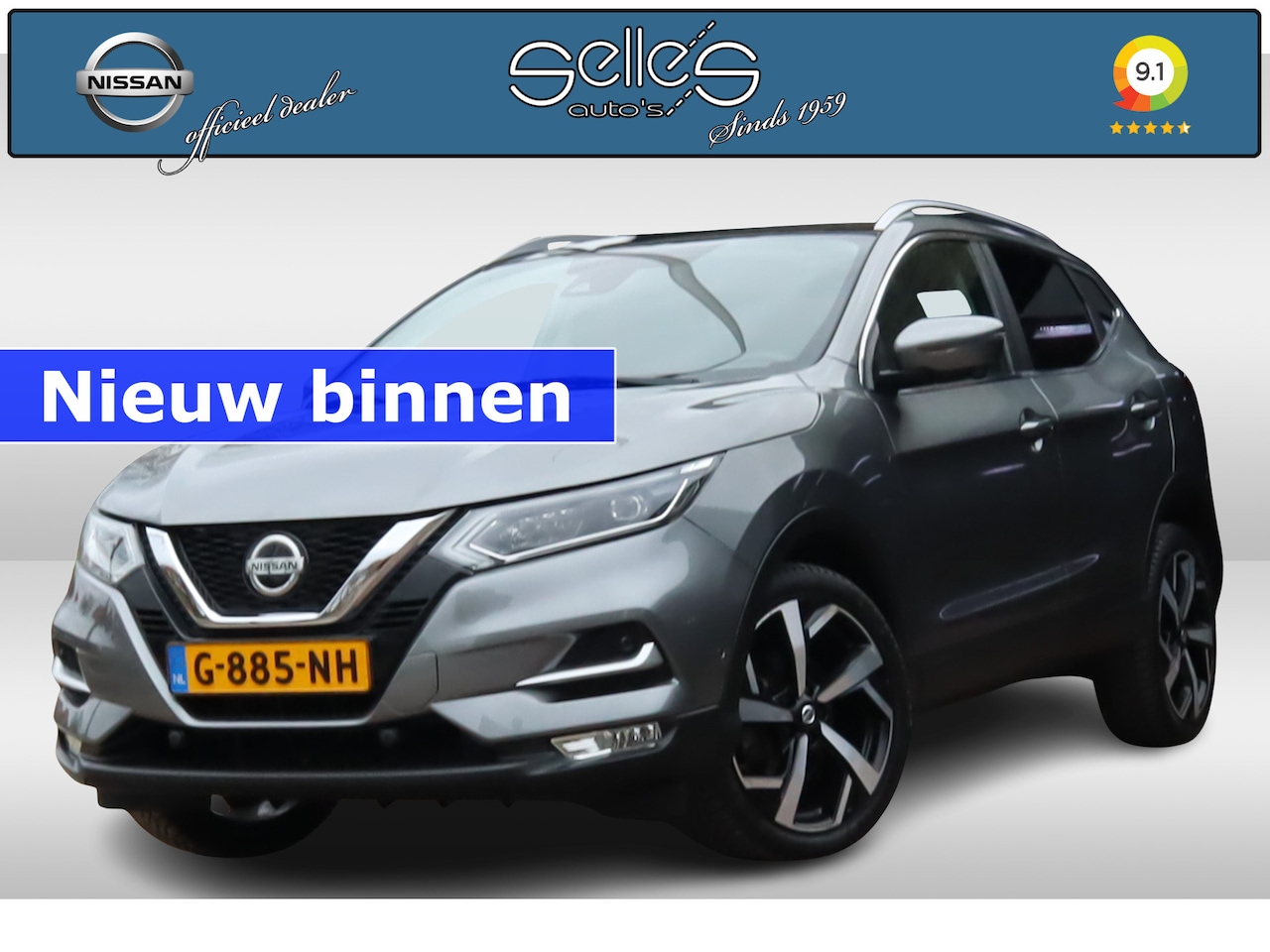 Nissan Qashqai - 1.3 DIG-T Tekna panorama dak | 19 Inch Lichtmetalen Velgen | 360 Camera | Stoelverwarming - AutoWereld.nl