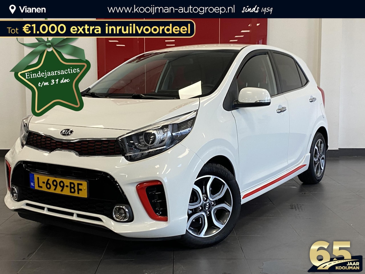 Kia Picanto - 1.0 MPi GT-Line Lederen Bekleding, CruiseControl, Climate Control, Navigatie, AppleCarPlay - AutoWereld.nl