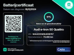 Audi e-tron - 50 QUATTRO LAUNCHE PLUS 313PK ACCU 91% BIJNA 2020. 1e EIG. 73.000 KM. PANORAMADAK.BLACKLIN