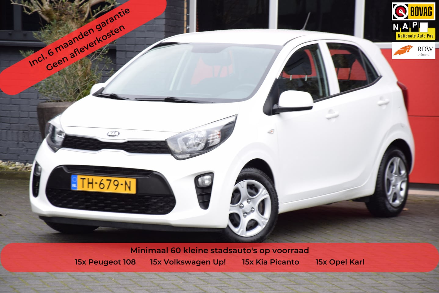 Kia Picanto - 1.0 CVVT EconomyPlusLine 2018 5 Deurs Airco Stuurbediening 15x op Voorraad! - AutoWereld.nl