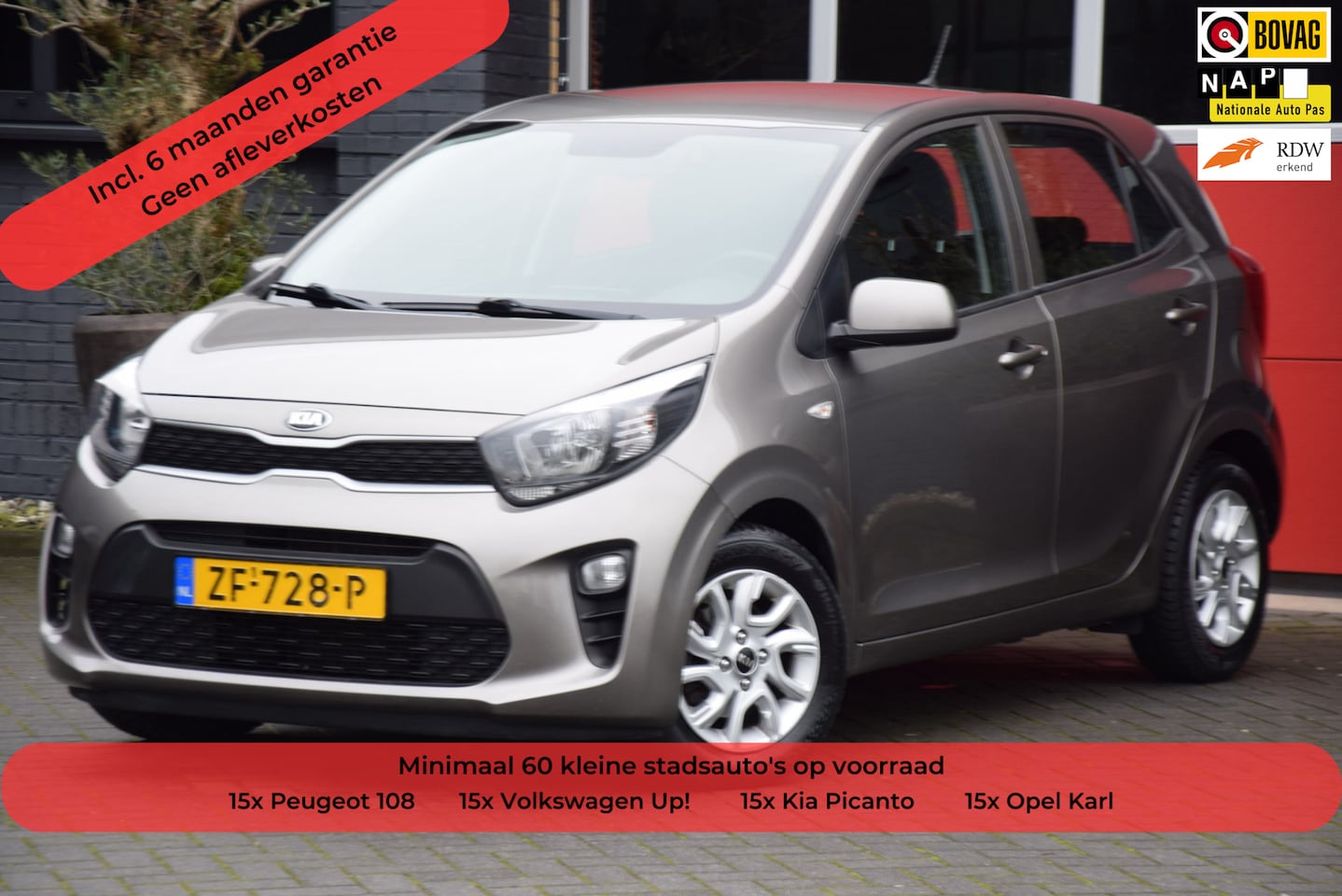 Kia Picanto - 1.0 CVVT EconomyPlusLine 2019 5 Deurs Airco Stuurbediening 15x op Voorraad! - AutoWereld.nl