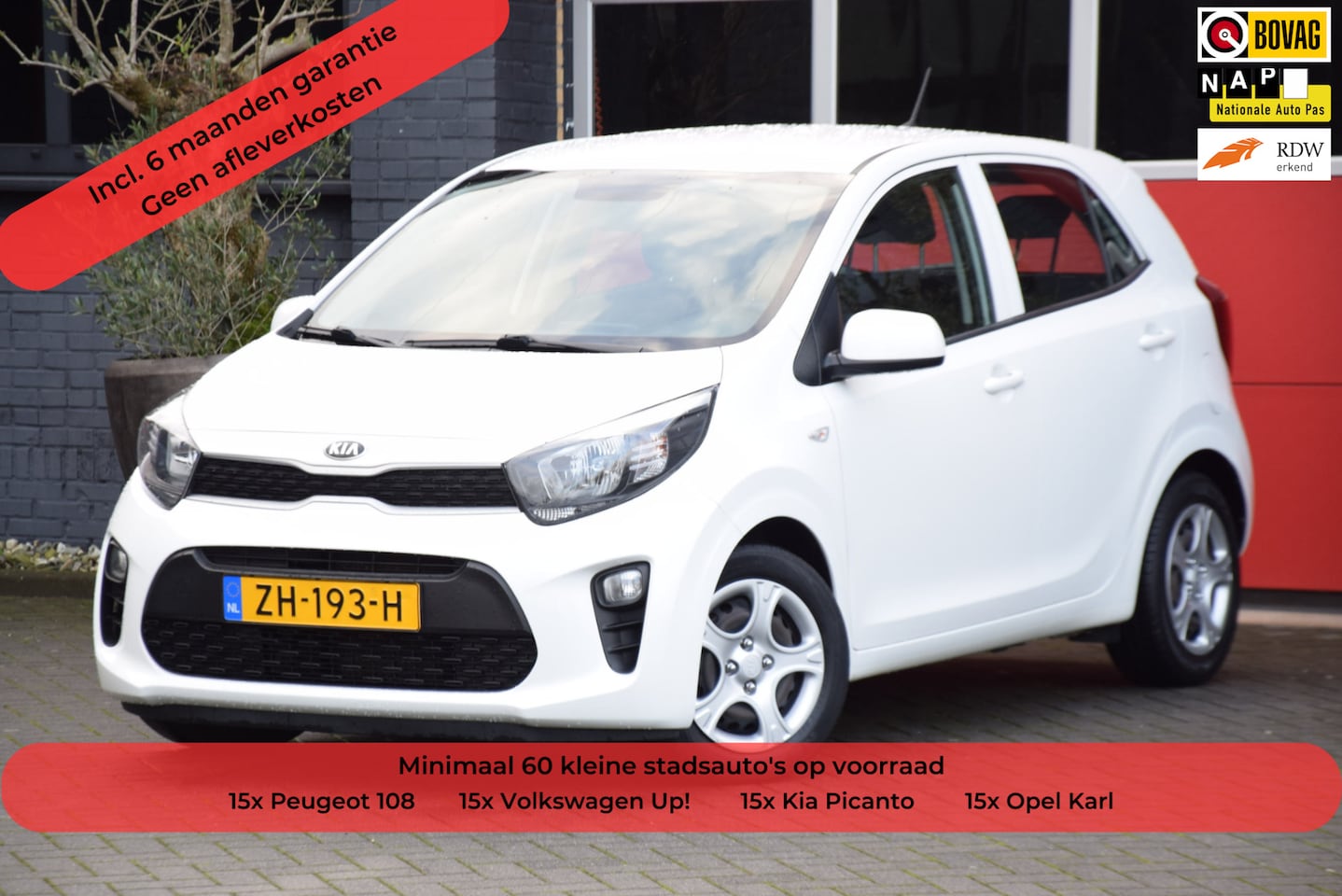 Kia Picanto - 1.0 CVVT EconomyPlusLine 2019 5 Deurs Airco Stuurbediening 15x op Voorraad! - AutoWereld.nl