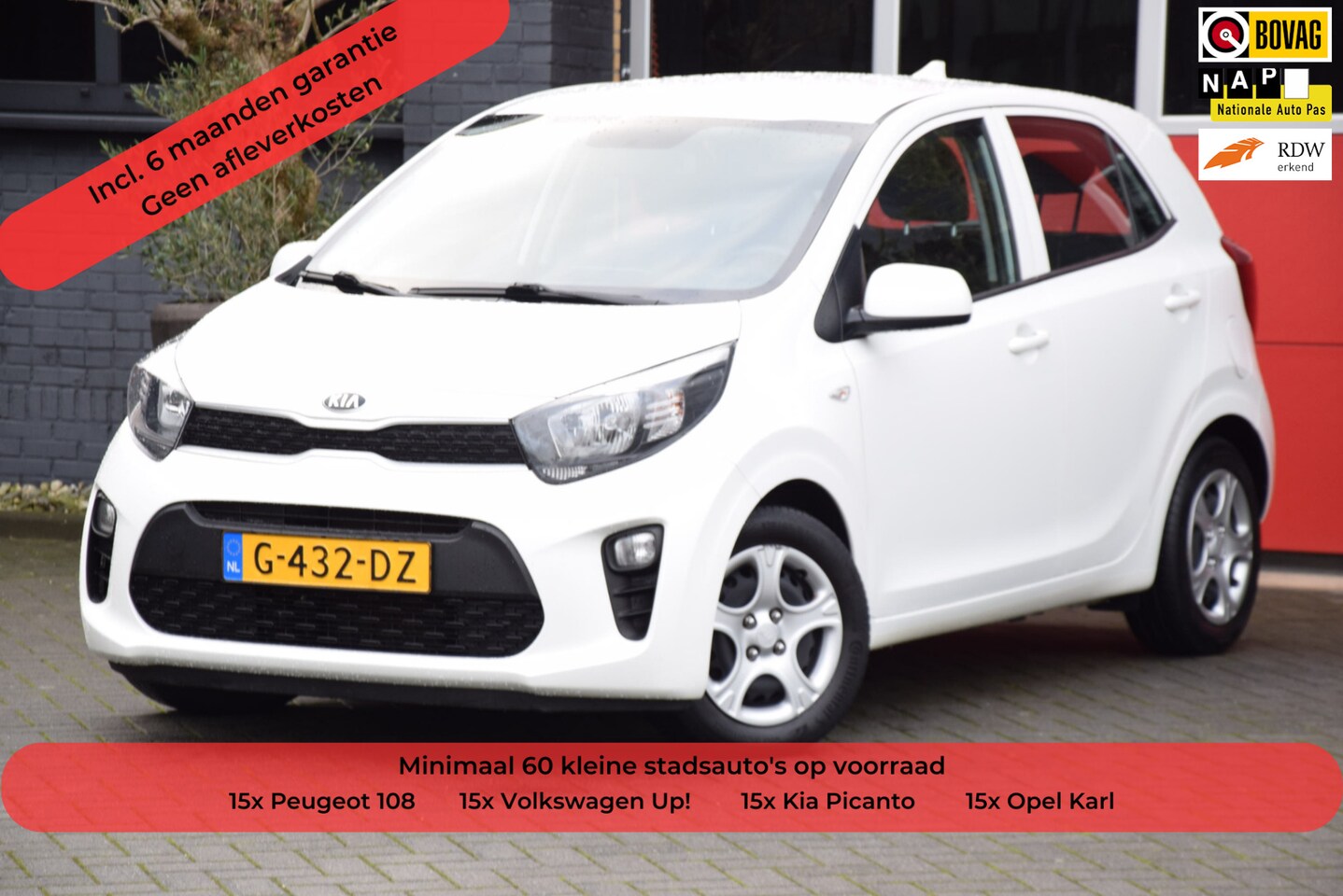 Kia Picanto - 1.0 MPi ComfortPlusLine 2019 Navigatie Carplay 5 Deurs Airco 15x op voorraad! - AutoWereld.nl