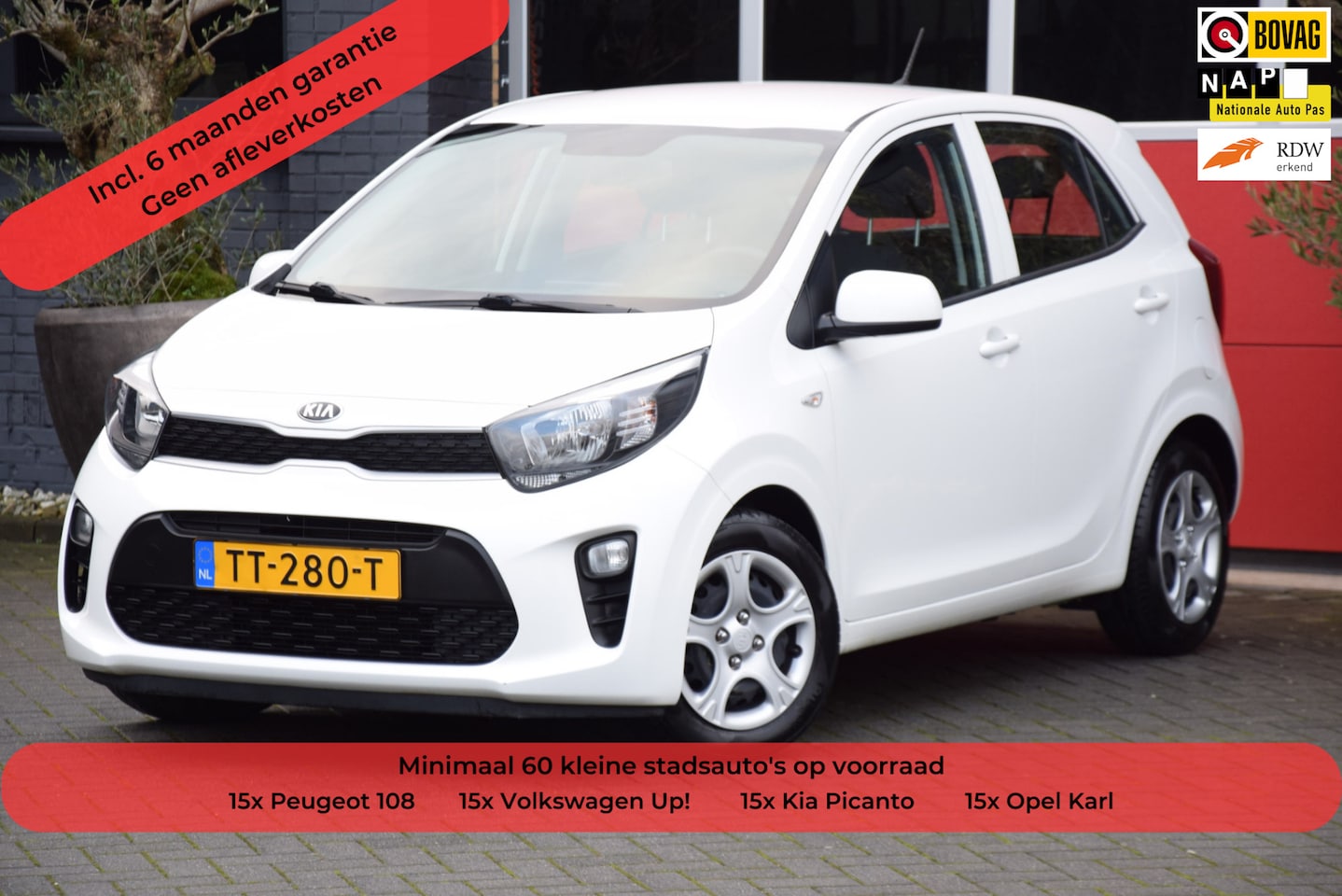 Kia Picanto - 1.0 CVVT EconomyPlusLine 2018 5 Deurs Airco Stuurbediening 15x op Voorraad! - AutoWereld.nl