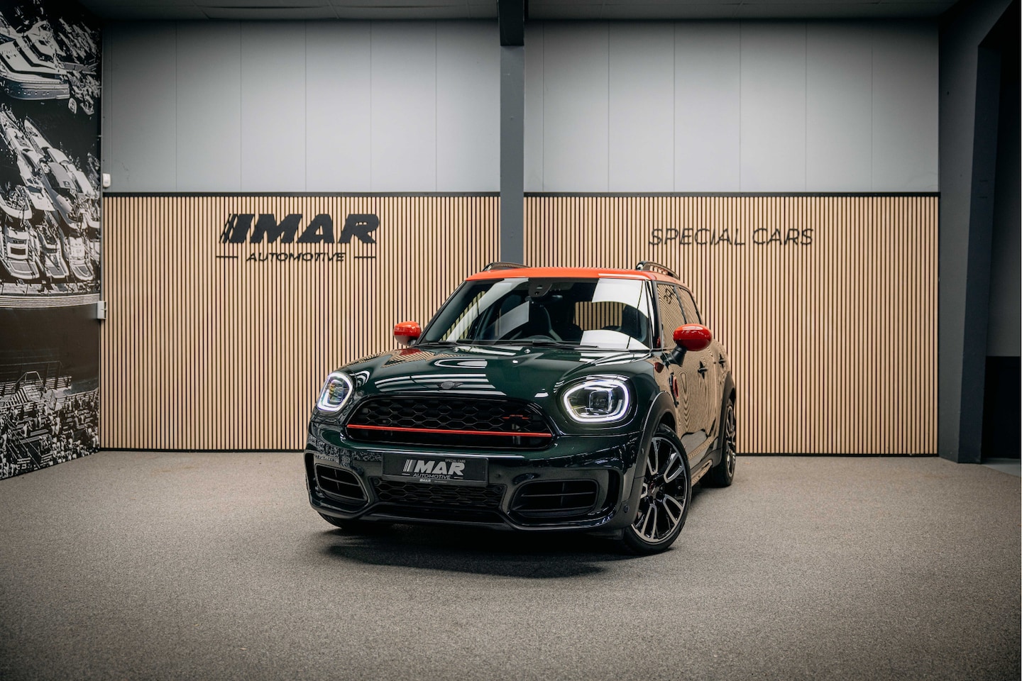 MINI Countryman - Mini 2.0 John Cooper Works ALL4 JCW Pack Goed uitgevoerde Countryman JWC Groen met rood da - AutoWereld.nl