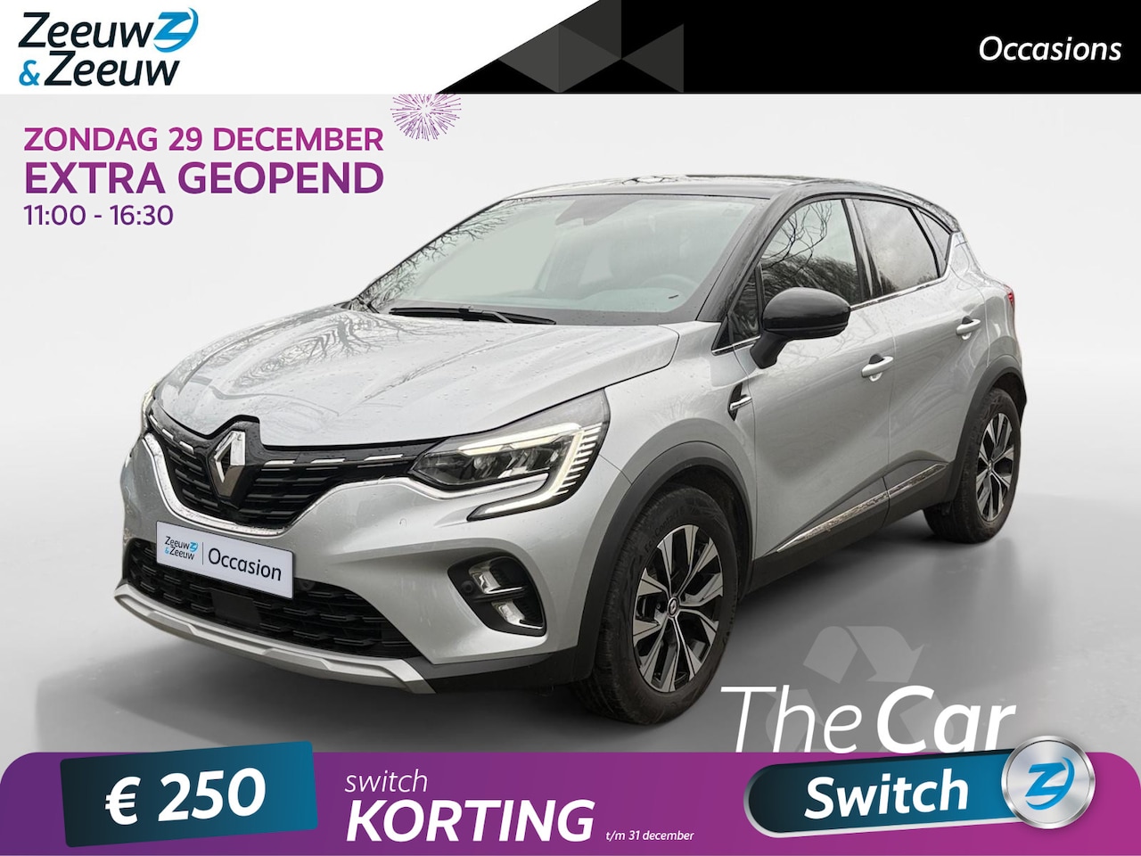 Renault Captur - 1.6 E-Tech Hybrid 145 techno Automaat navi camera parkeersensoren lm velgen apple carplay - AutoWereld.nl