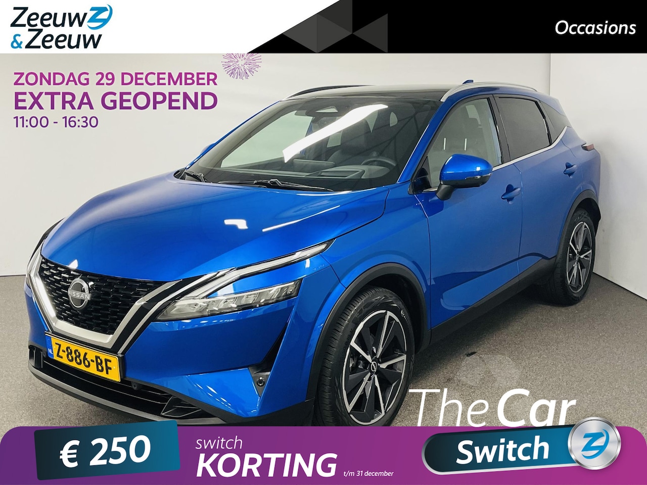 Nissan Qashqai - 1.3 MHEV Xtronic Tekna AUTOMAAT Navi airco camera parkeersensoren panoramadak adaptieve cr - AutoWereld.nl