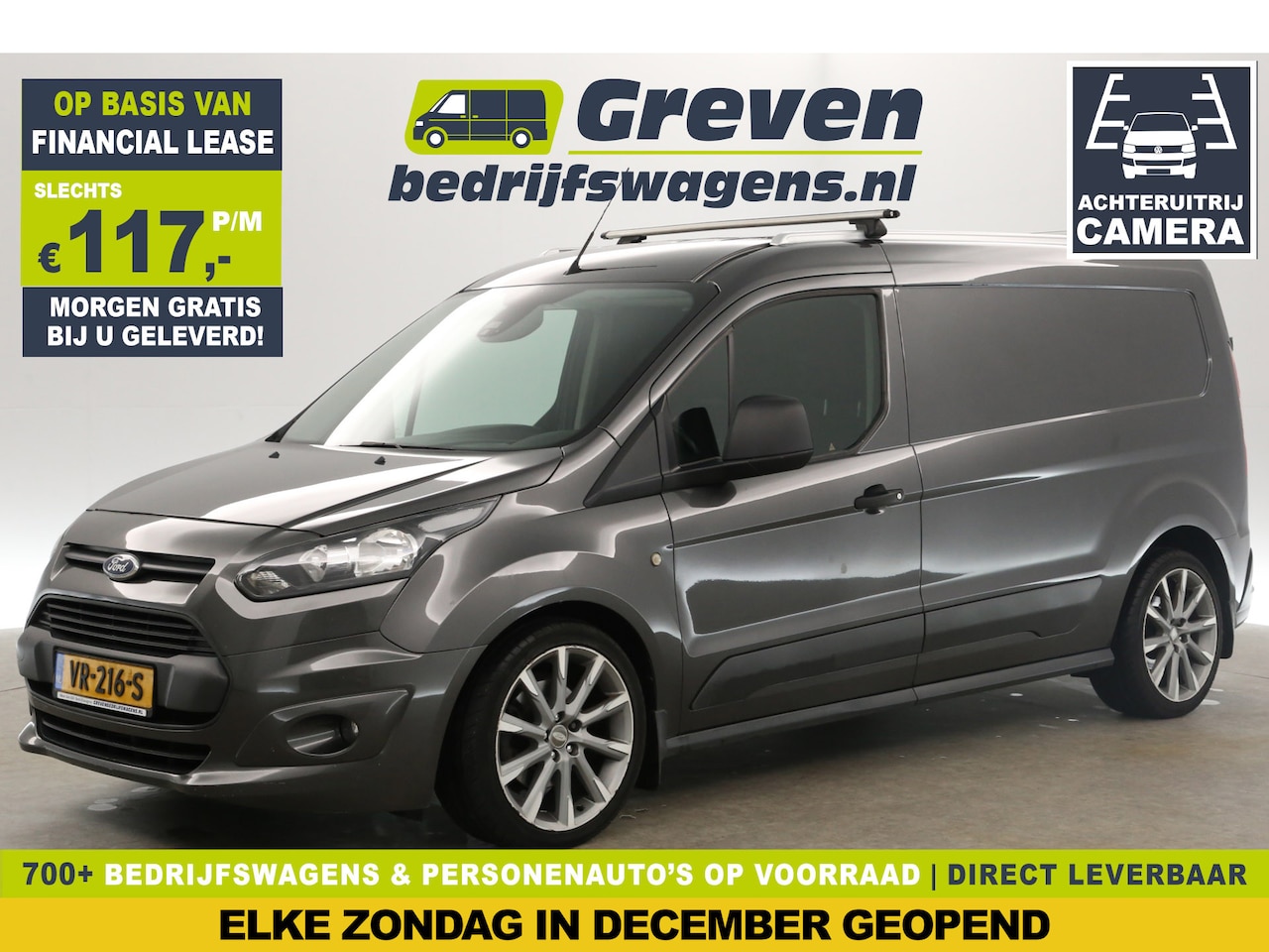 Ford Transit Connect - 1.6 TDCI L2H1 116PK Airco Cruise Camera Navi PDC 3 Persoons 18"LMV Trekhaak - AutoWereld.nl