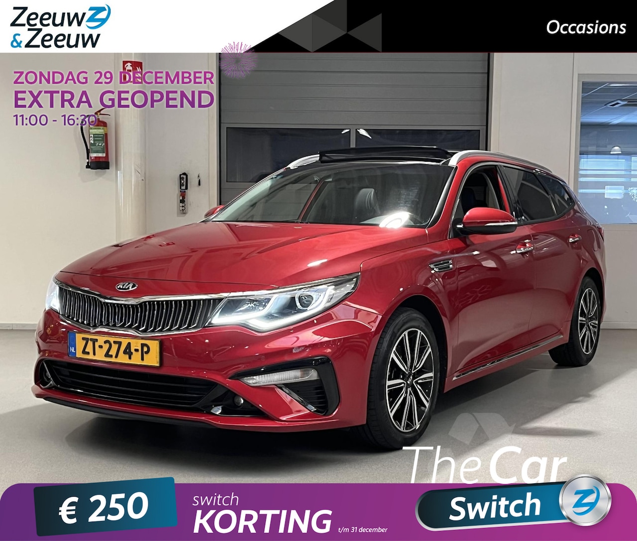 Kia Optima Sportswagon - 1.6 T-GDI DynamicPlusLine | Navi | Parkeersensoren voor + Achter | 17”Lichtmetalen Velgen - AutoWereld.nl