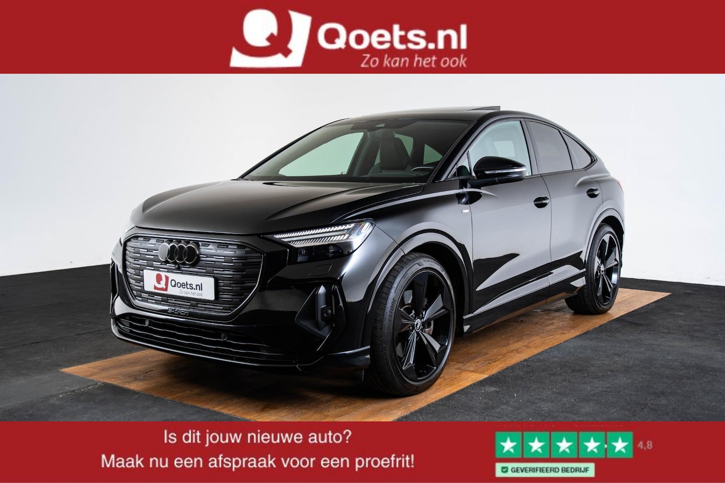 Audi Q4 Sportback e-tron - 50 quattro S edition 77 kWh S Line Interieur/Exterieur - Panoramadak - Sportstoelen - Stoe - AutoWereld.nl