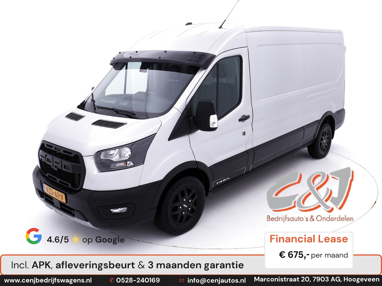 Ford Transit - 350 2.0 TDCI L3H2 Trail MHEV luxe trail uitvoering leder carplay cruise lease 675,- p/md - AutoWereld.nl