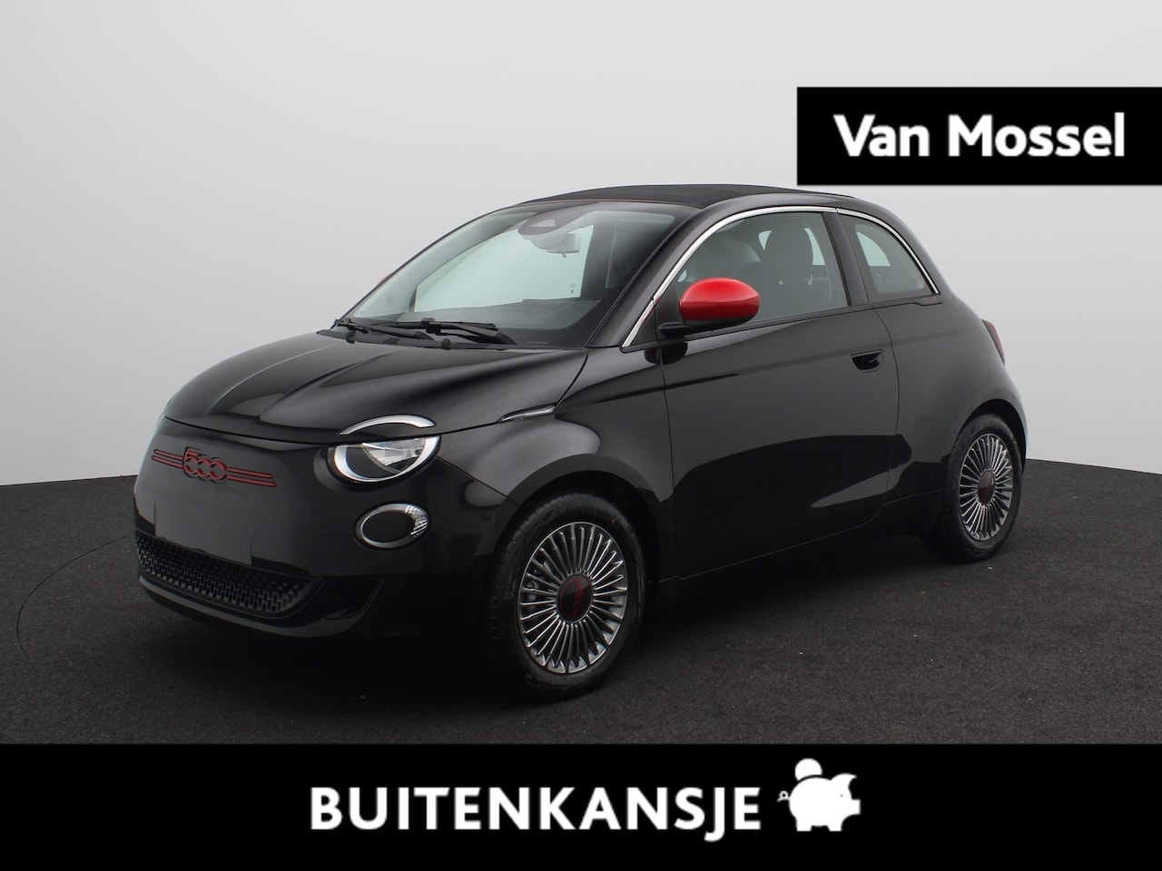 Fiat 500e - Cabrio RED 24 kWh | Cabrio | 16" Lichtmetalen Velgen | Parkeersensoren | - AutoWereld.nl