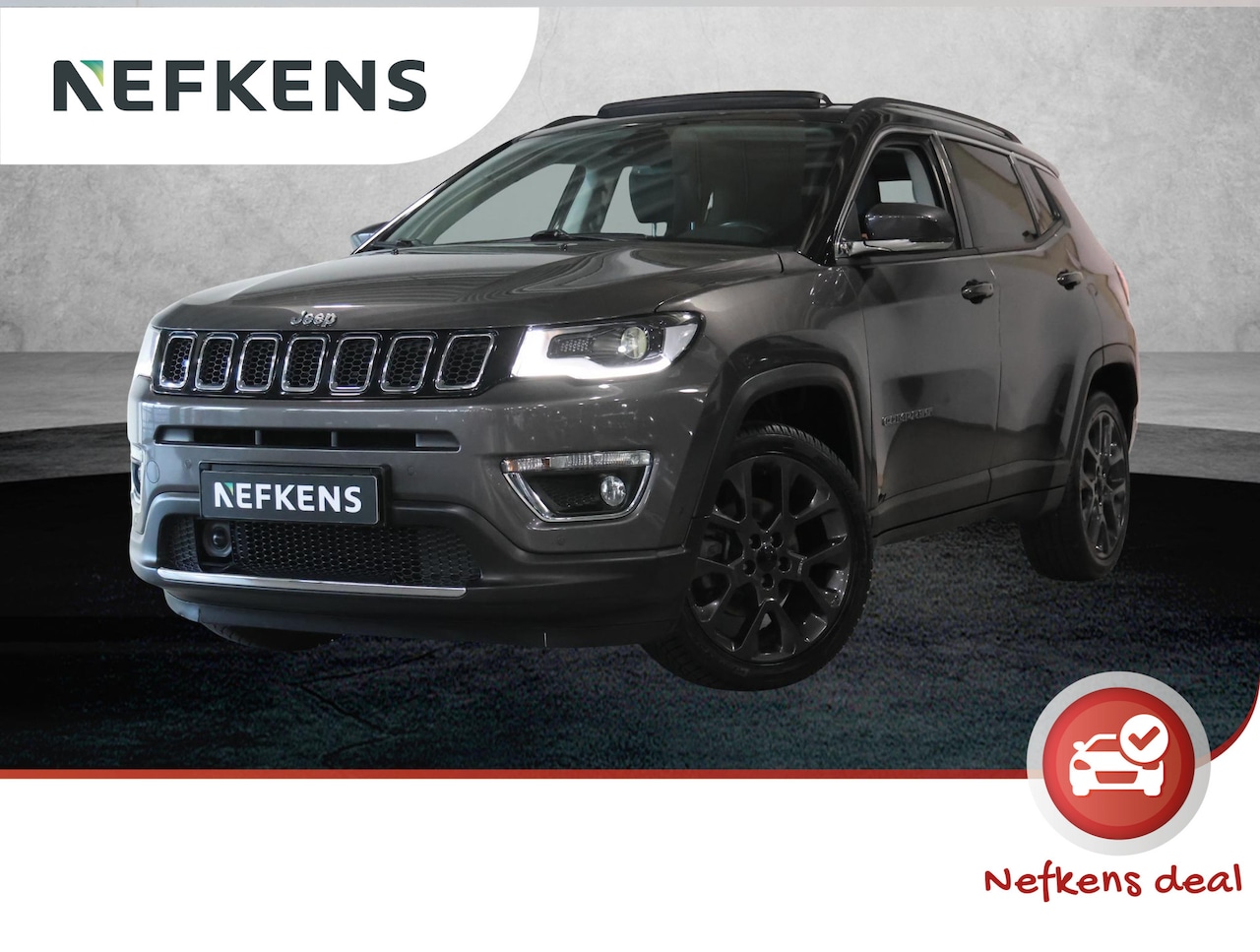 Jeep Compass - 130pk Turbo Limited (1ste eig./Glazen dak/Xenon/Camera/19"LMV/NAV./Climate) - AutoWereld.nl