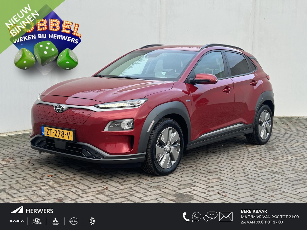 Hyundai Kona Electric - EV Premium 64 kWh / Lederen Bekleding / Navigatie / Camera / HUD / - AutoWereld.nl