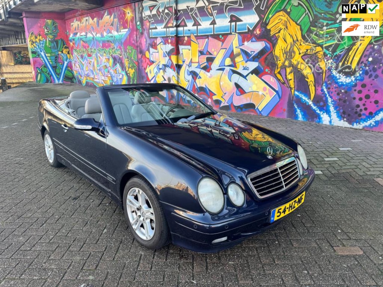 Mercedes-Benz CLK-klasse Cabrio - 200 K. Elegance automaat airco leer memory stoel blauwe kap boeken en facturen aanwezig ge - AutoWereld.nl