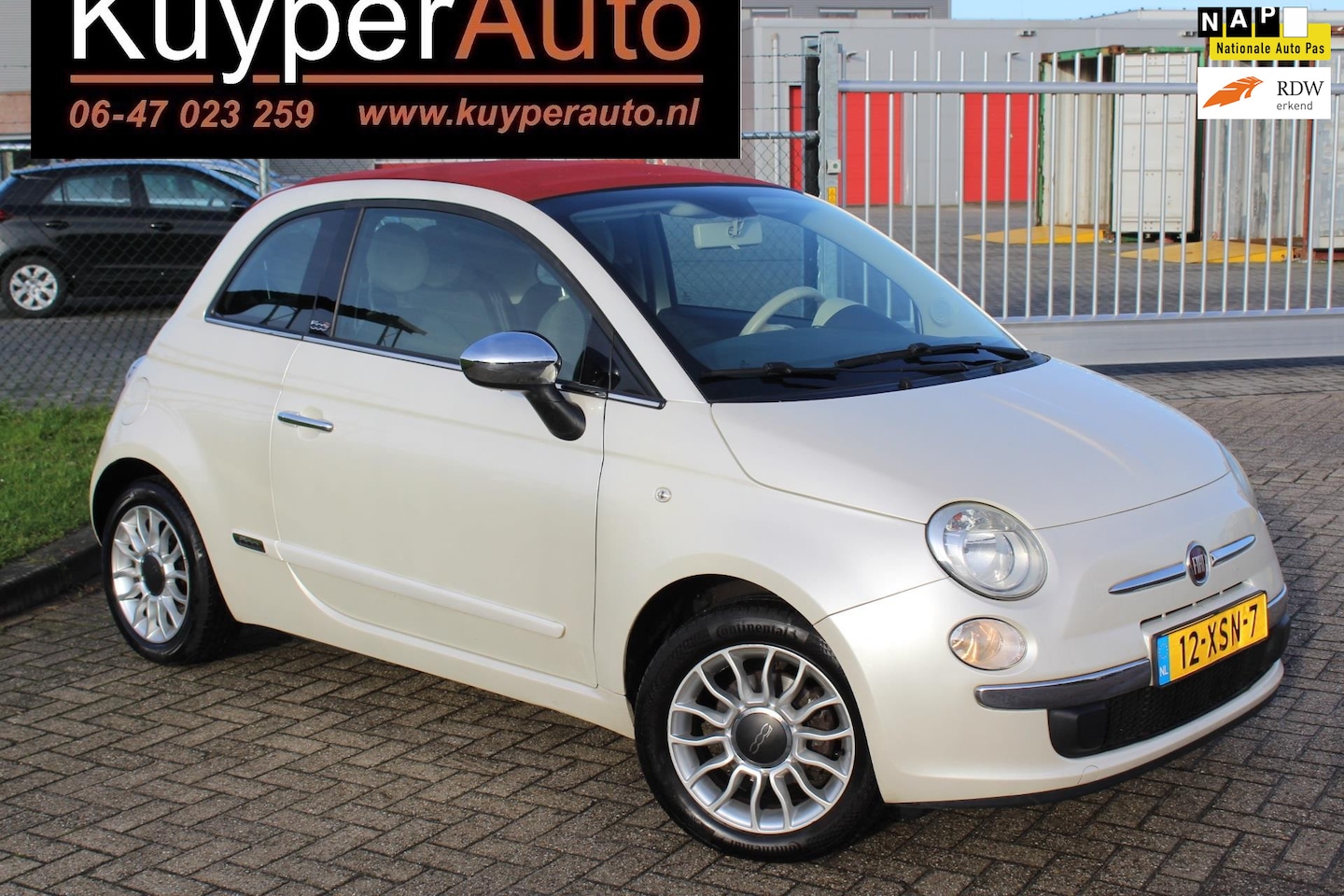 Fiat 500 C - 0.9 TwinAir Lounge cabrio parelmoer lage km - AutoWereld.nl