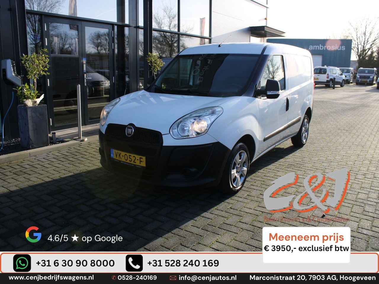 Fiat Doblò Cargo - 1.3 MultiJet Actual airco elek pakket 3950,- ex btw - AutoWereld.nl