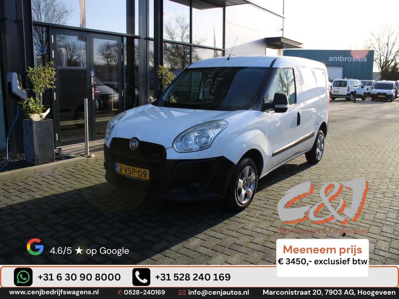 Fiat Doblò Cargo - 1.3 MultiJet Actual airco elek pakket 3450,- ex btw - AutoWereld.nl