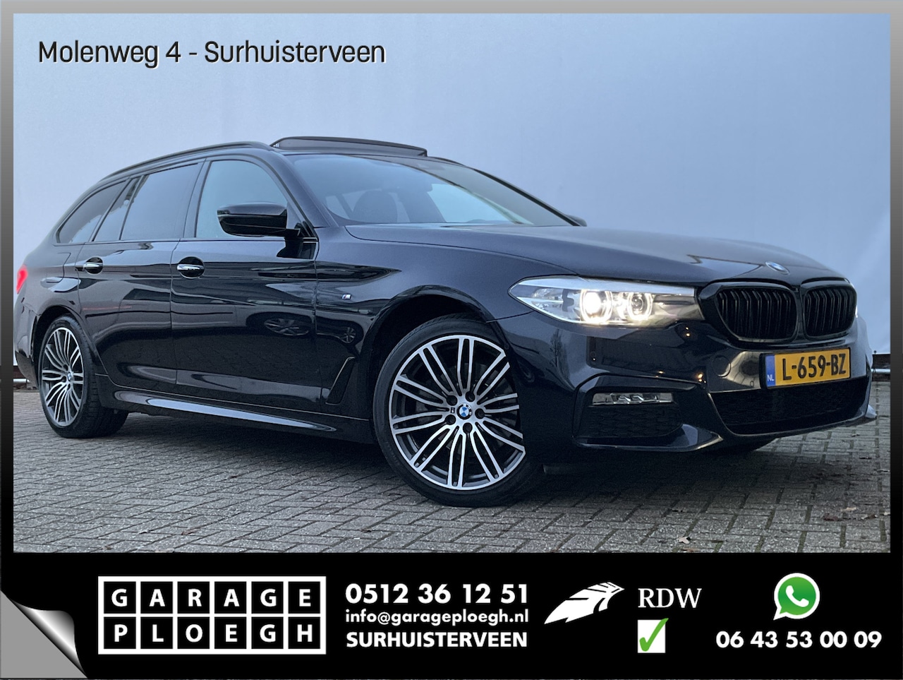 BMW 5-serie Touring - 520D 191pk High Executive M-sport Pano.dak Trekhaak(2000kg) - AutoWereld.nl