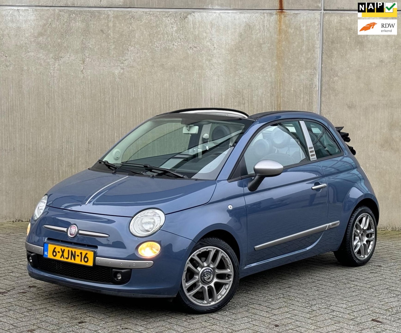 Fiat 500 C - 0.9 TwinAir Cabrio 2011 Blauw AIRCO|LEDER|NW APK - AutoWereld.nl