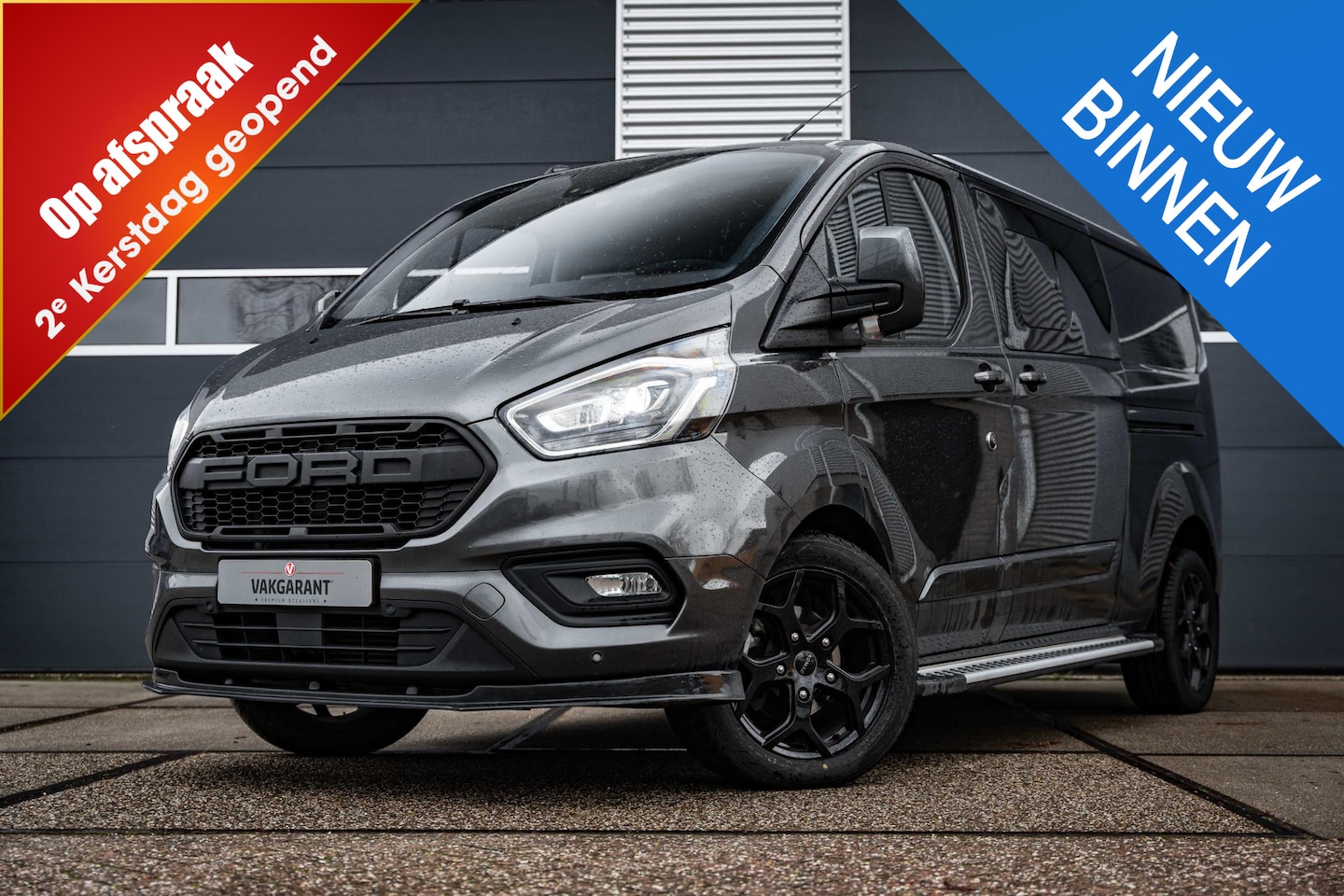 Ford Transit Custom - 320 2.0 TDCI L2H1 Limited DC |2x zijschuifdeur | geruit leder interieur | Adapt. Cruise co - AutoWereld.nl