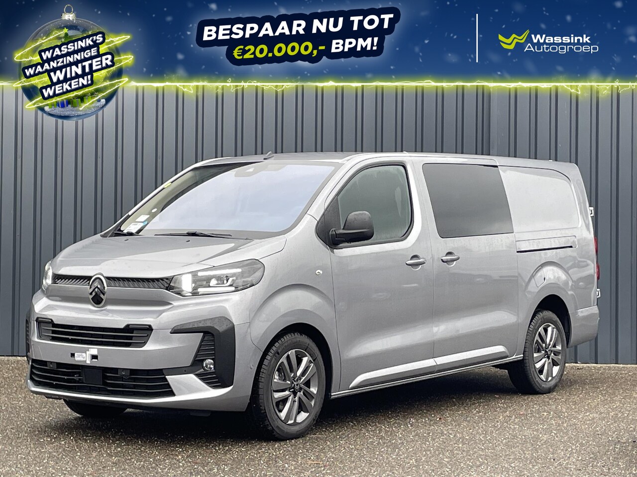 Citroën Jumpy - Dubbel Cabine 2.0 BlueHDi 145pk Automaat L3 Pack Ergonomie met pas.stoel Metallic lak LED - AutoWereld.nl