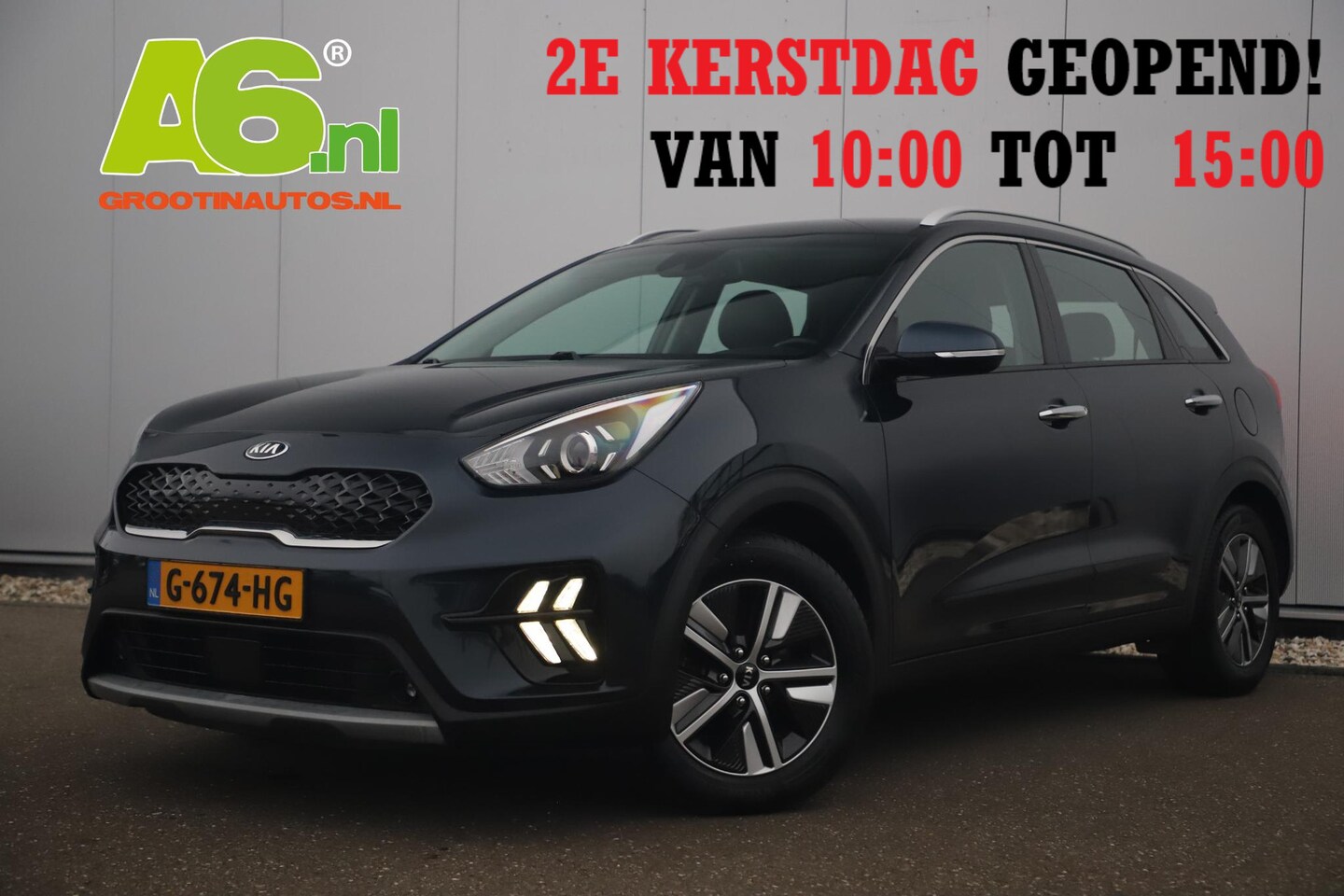 Kia Niro - 1.6 GDi Hybrid DynamicLine 20X OP VOORRAAD! 140PK Automaat Half Leder Navigatie Camera Ada - AutoWereld.nl