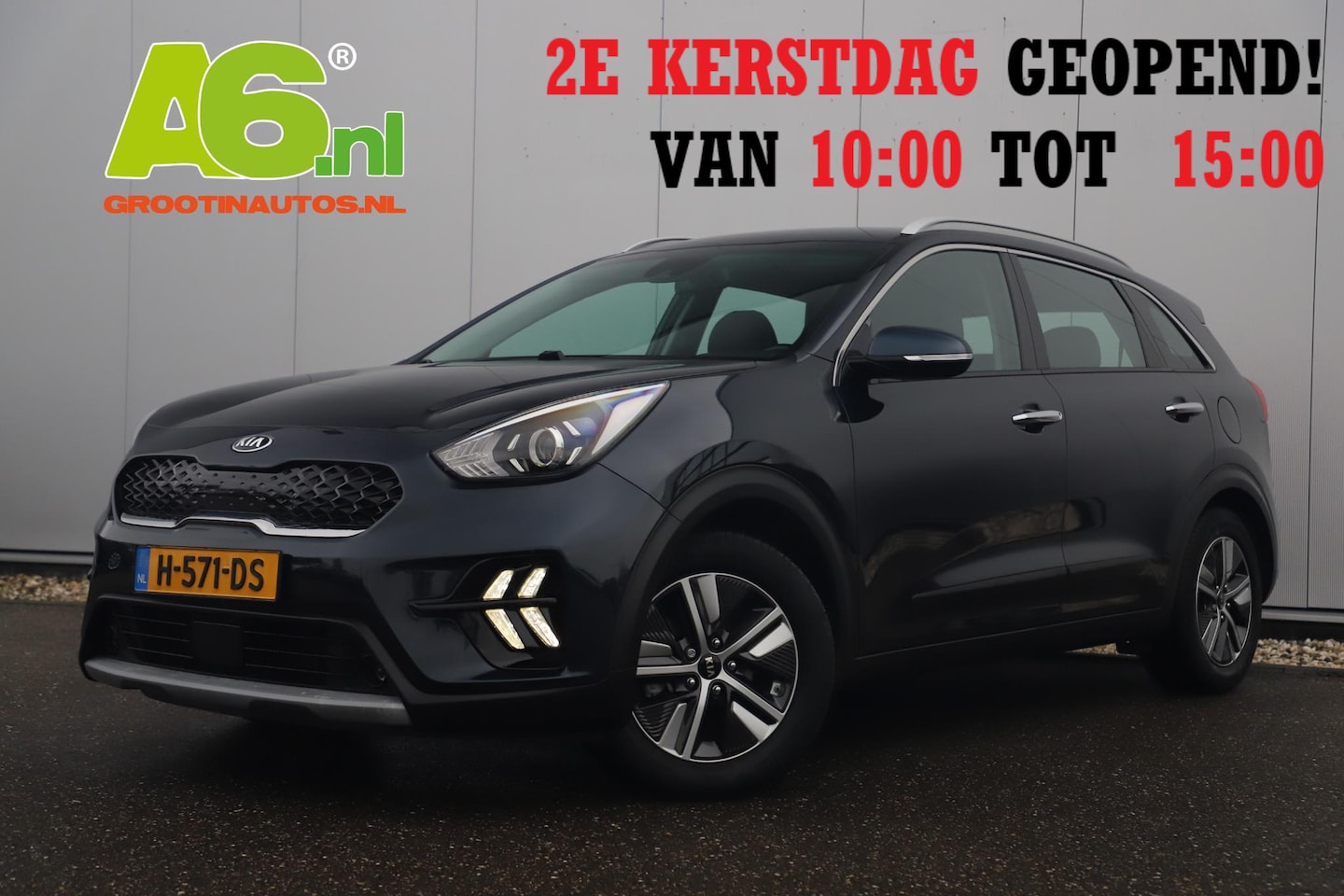 Kia Niro - 1.6 GDi Hybrid DynamicLine 140PK Trekhaak Automaat Half Leder Navigatie Camera Adaptive Cr - AutoWereld.nl