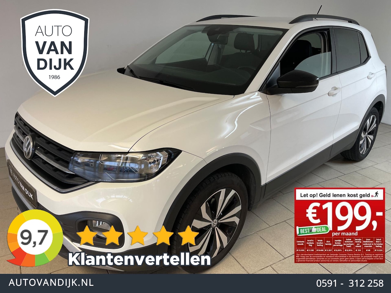 Volkswagen T-Cross - 1.0 TSI Life 95PK AIRCO NAVI CRUISE APPLE CARPLAY VELGEN MULTI STUUR SPORT INT PRIVACY GLA - AutoWereld.nl