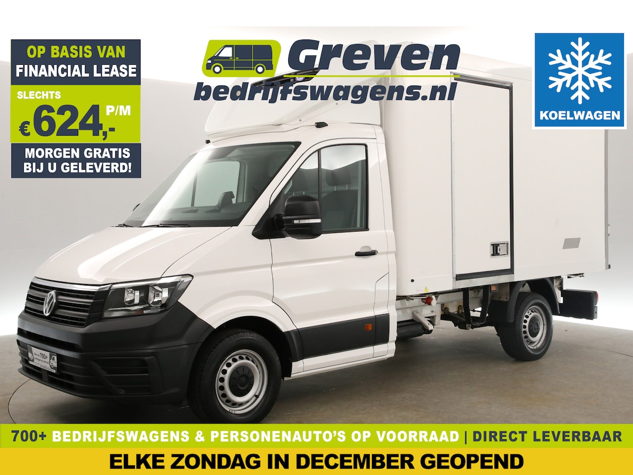 Volkswagen Crafter - 35 2.0 TDI Koelwagen Bakwagen Zijdeur Airco 3 Persoons Koelauto Laadbak Achterdeuren Elekt - AutoWereld.nl