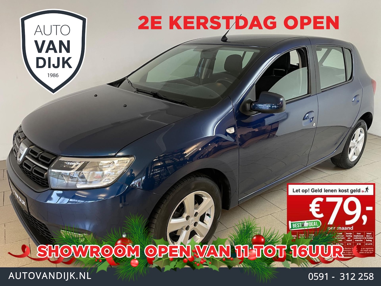 Dacia Sandero - 0.9 TCe Bi-Fuel Laureate LPG G3 AIRCO NAVI BLUETOOTH 5DRS VELGEN ELEK RAMEN CENT VERG ZEER - AutoWereld.nl