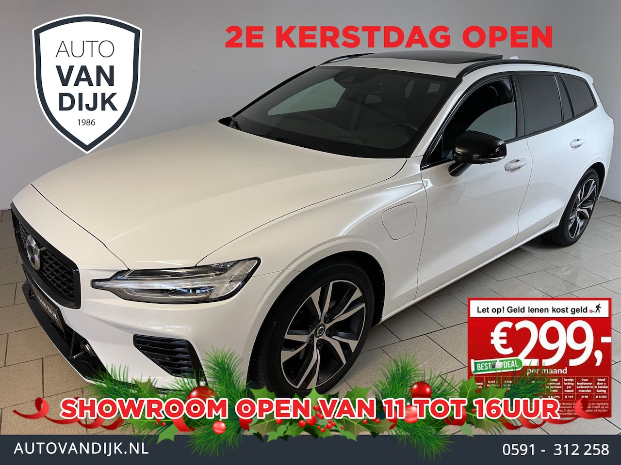 Volvo V60 - 2.0 T6 Recharge AWD R-Design PANO DAK AIRCO CLIMA NAVI CRUISE STOELVERW STUURVERW BLUETOOT - AutoWereld.nl