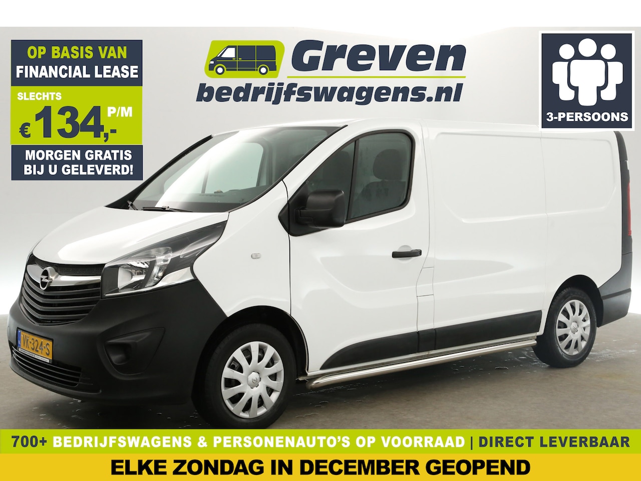 Opel Vivaro - 1.6 CDTI L1H1 Airco Cruise Navigatie PDC 3 Persoons Sidebars Kasten Elektrpakket - AutoWereld.nl