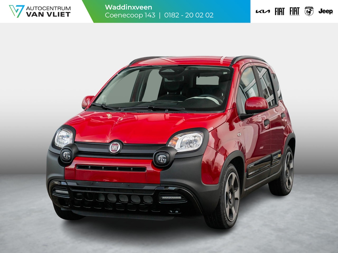 Fiat Panda - Hybrid Pandina | Airco | Cruise | Priv Glass | Dakrails | 15" | PDC | Apple Carply | Rosso - AutoWereld.nl