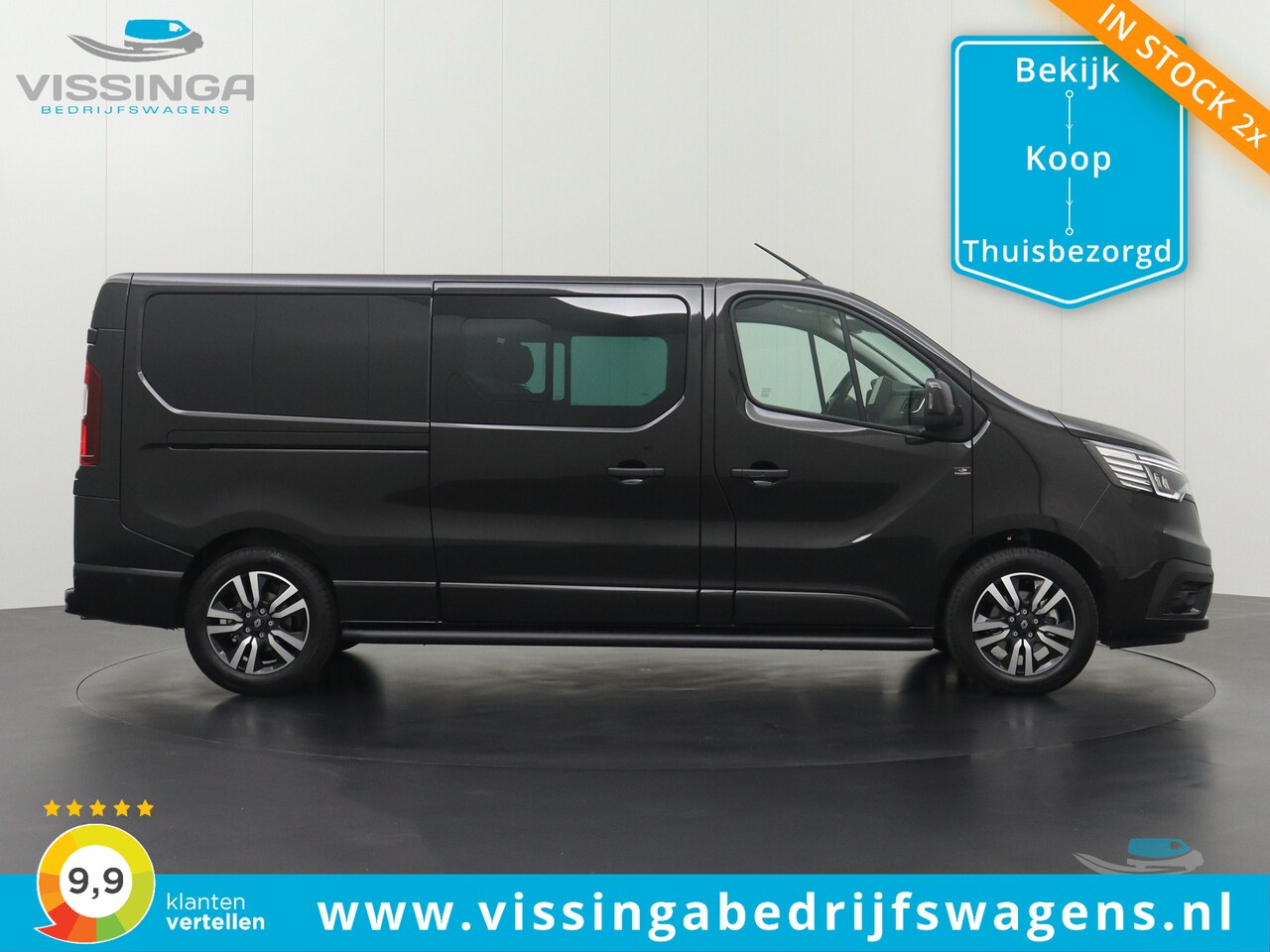 Renault Trafic - L2H1 170 pk Automaat Dubbele Cabine Zwart Extra luxe - AutoWereld.nl