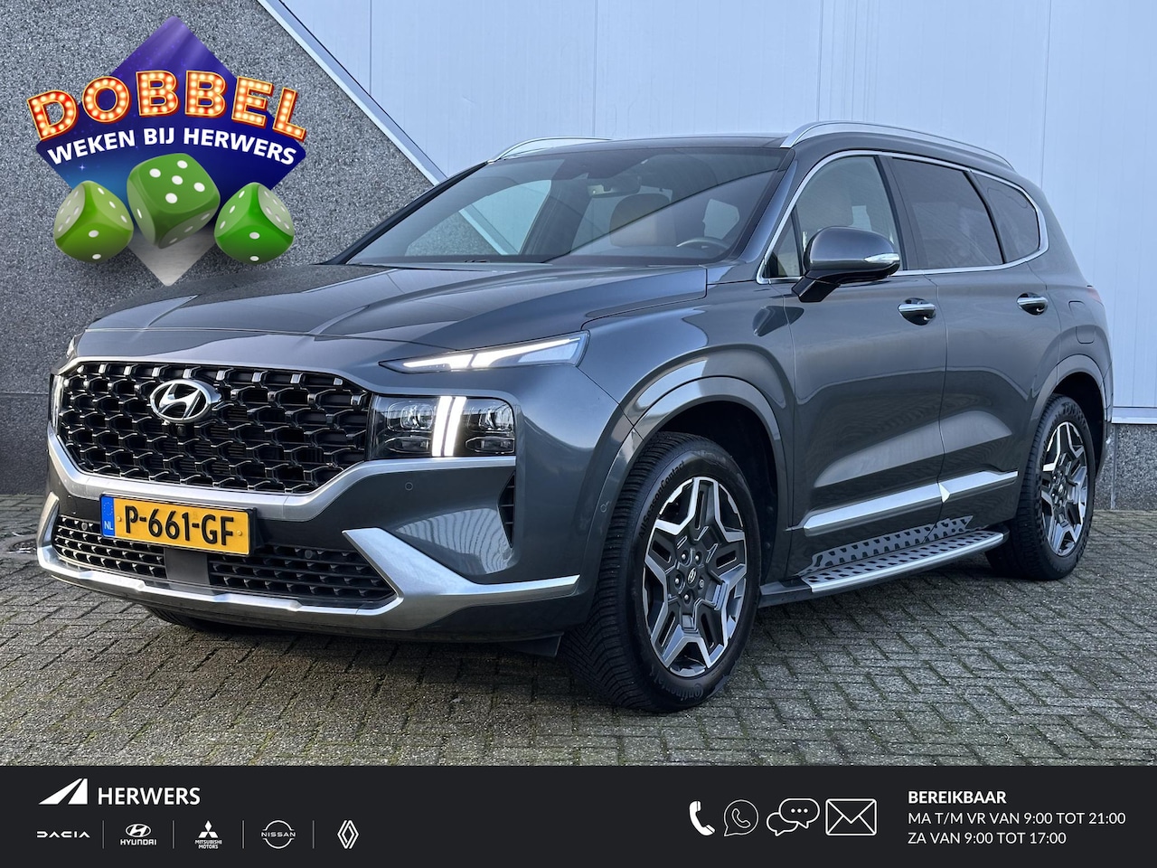 Hyundai Santa Fe - 1.6 T-GDI HEV Premium Plus Sky / Lederen Bekleding / Navigatie + Apple Carplay/Android Aut - AutoWereld.nl