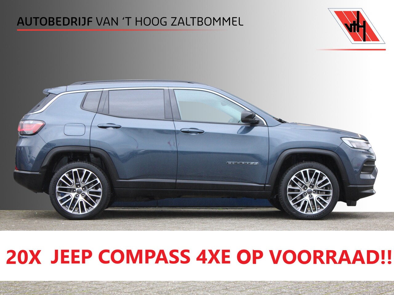 Jeep Compass - 4xe 190 Plug-in Hybrid Electric Night Eagle PANORAMADAK ACC CAMERA 19'' - AutoWereld.nl