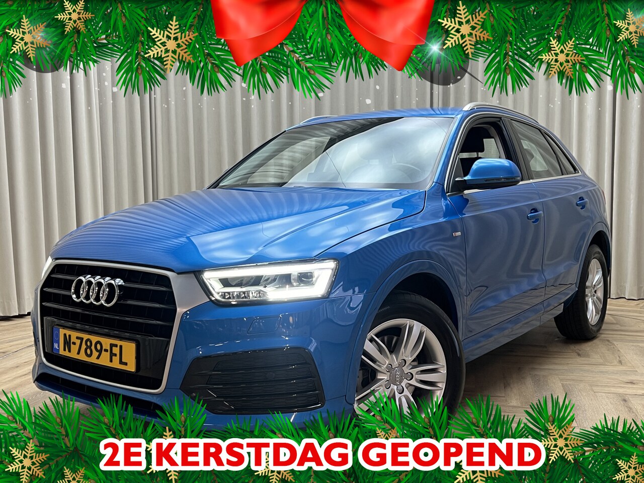 Audi Q3 - 1.4 TFSI S-Line Sport *Hainan Blue* LED, Side Assist, PDC V+A, Elektr. Kofferklep, Navigat - AutoWereld.nl