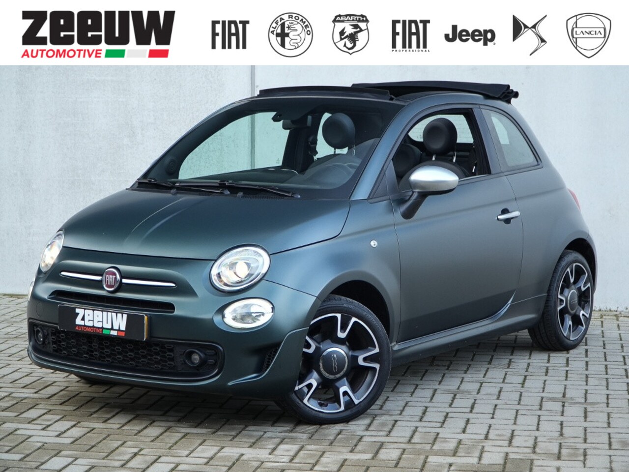 Fiat 500 C - 1.2 Rockstar 69 PK | Carplay | Mat Groen | 16" - AutoWereld.nl