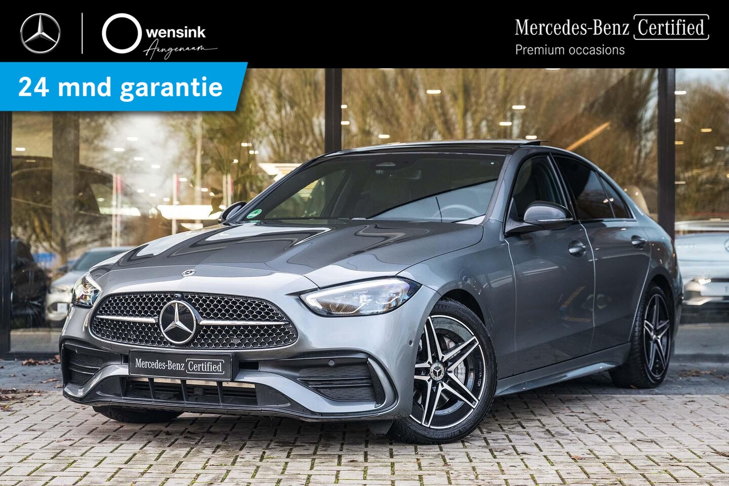 Mercedes-Benz C-klasse - 180 AMG Line | Panorama-schuifdak | Stoelverwarming | Sfeerverlichting | Achteruitrijcamer - AutoWereld.nl