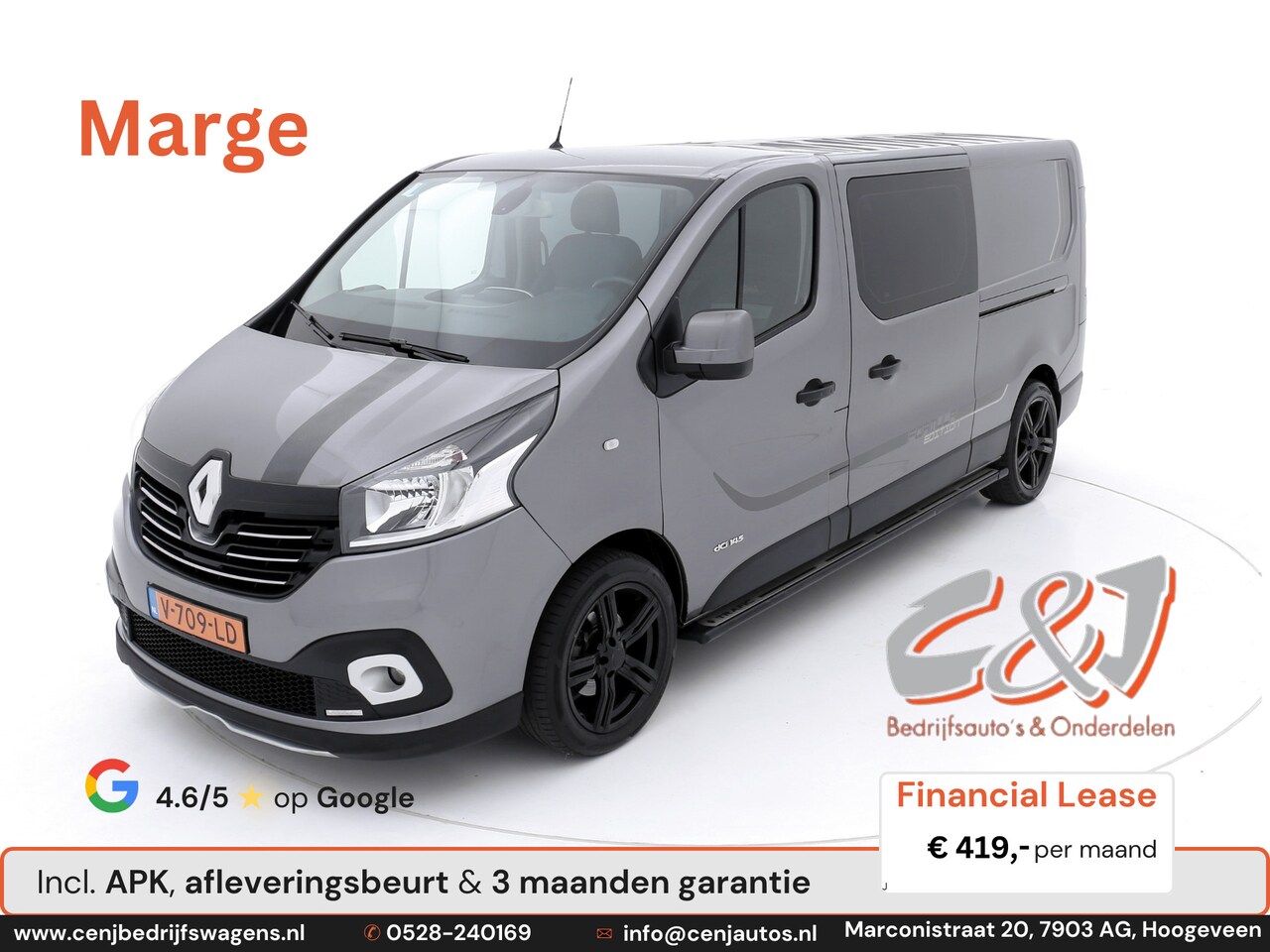 Renault Trafic - 1.6 dCi L2H1 Formula Edition Grey dubbele cabine Marge luxe leder navi airco cruise lease - AutoWereld.nl