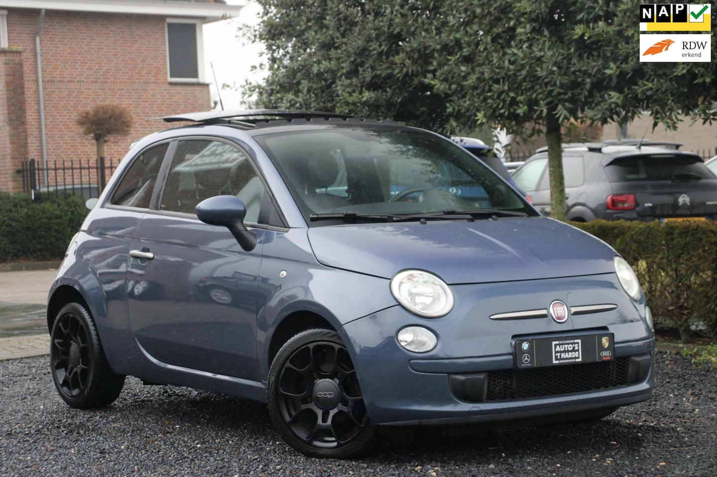 Fiat 500 - 0.9 TwinAir BiColore Schuifdak Airco Half/Leer Airco 16'' - AutoWereld.nl