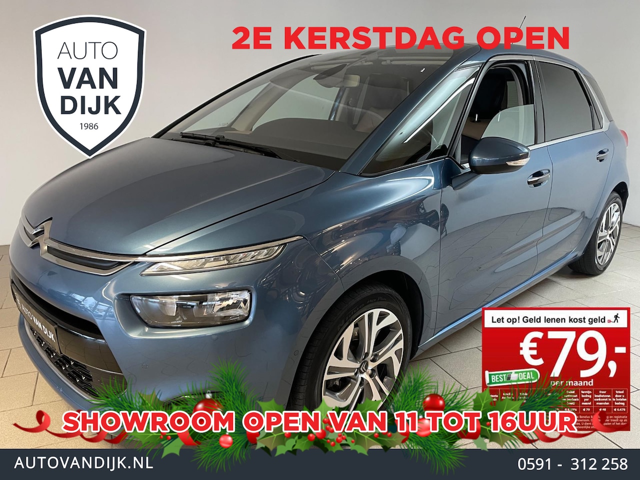 Citroën C4 Picasso - 1.2 PureTech Business AIRCO NAVI CRUISE LEER LICHTMETALEN VELGEN PRIVACYGLAS MET LAK NIEUW - AutoWereld.nl