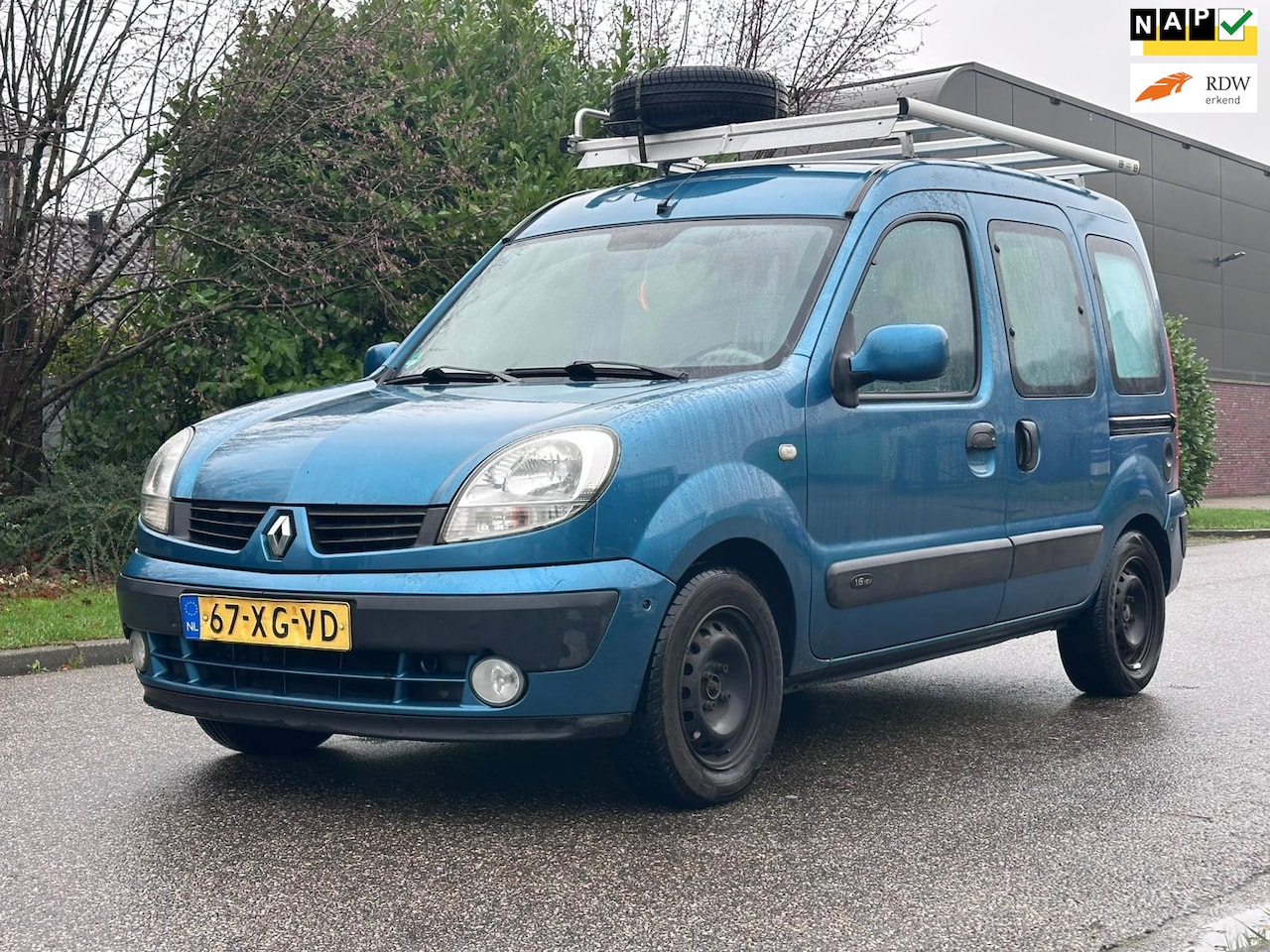 Renault Kangoo - 1.6-16V Expression Luxe Airco*Met bed*NAP*2x zijdeuren*15-08-2025 APK*Elektrische ramen* - AutoWereld.nl