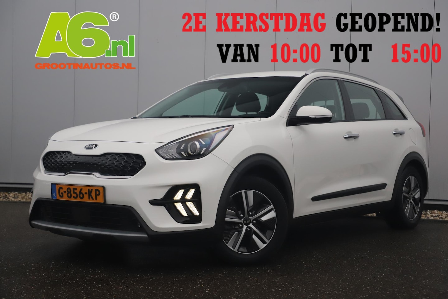 Kia Niro - 1.6 GDi Hybrid DynamicLine 140PK Trekhaak Automaat Half Leder Navigatie Camera Adaptive Cr - AutoWereld.nl