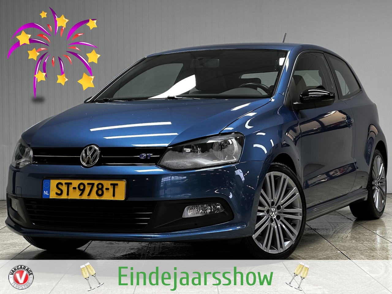 Volkswagen Polo - 1.4 TSI BlueGT/ 141pk!/ Zwarte-Hemel/ Navi/ Stoelverw./ Stof-Alcantara/ 17'' LMV/ Airco/ C - AutoWereld.nl