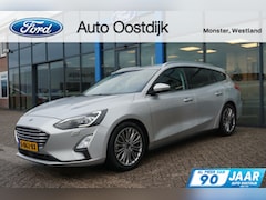 Ford Focus Wagon - 1.0 EcoBoost Titanium 125PK Camera Trekhaak Climate Navi Half Leder Elektrische Stoel Wint